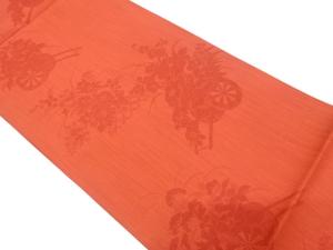 未使用品　花車に光悦垣模様織り出し　袋帯